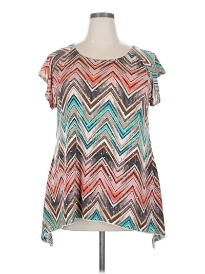 Pre-owned Second Skin Short Sleeve Blouse In Blue