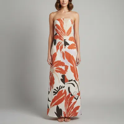 Pre-owned Second Summer Multicolour Floral Print Linen Tube Dress Xs