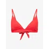 Second Summer Womens Red Triangle Bikini Top In Red