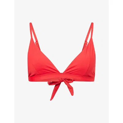 Second Summer Womens Red Triangle Bikini Top