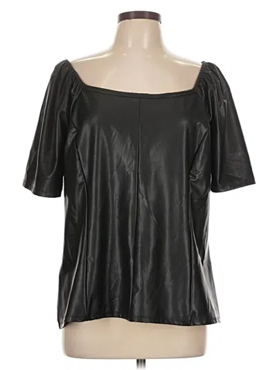 Pre-owned Secret Charm Short Sleeve Blouse In Black