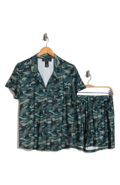 Secret Lace Camo Lux Shorts Pajamas In Green