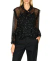 Secret Mission Avelina Blouse In Black Polka Dot