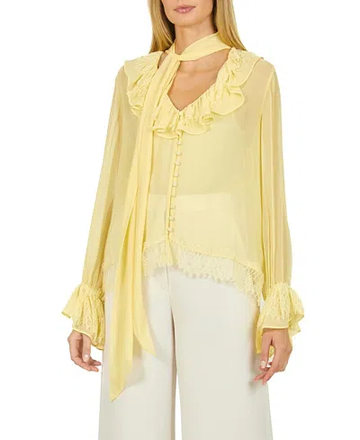 Secret Mission Davina Blouse In Lemon Sorbet