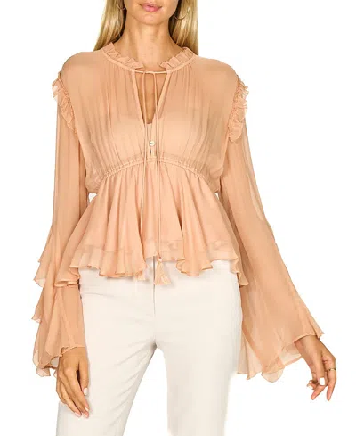 Secret Mission Emeline Blouse In Peach