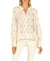 Shop Secret Mission Lorien Top In Antique Creme With Gold Print