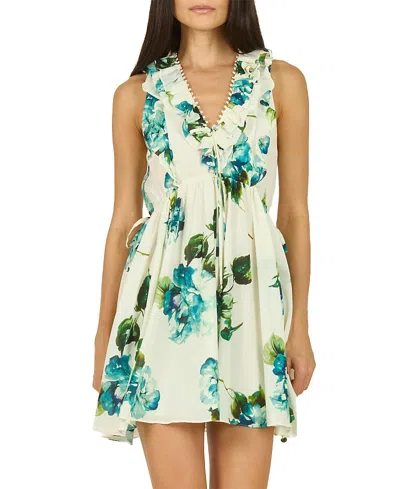 Secret Mission Madison Dress In Watercolor Blue Floral
