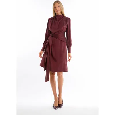 Secret Mission Mina Dress In Burgundy