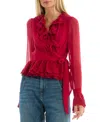 Secret Mission Poet Blouse In Red