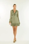 Secret Mission Poet Dress In Green