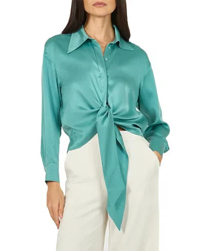 Secret Mission Rae Top In Cyan Green