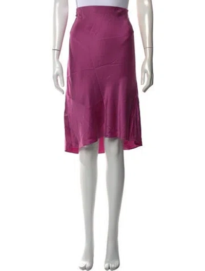 Pre-owned Secret Mission Silk Midi Length Skirt W/ Tags In Pink