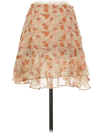 Pre-owned Secret Mission Silk Skirt In Orange
