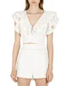 Secret Mission Tanya Ruffle Broderie Anglaise Cotton Top In White