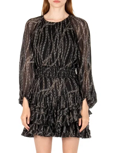Secret Mission Women's Bleeker Chelsea Print Ruffle Minidress