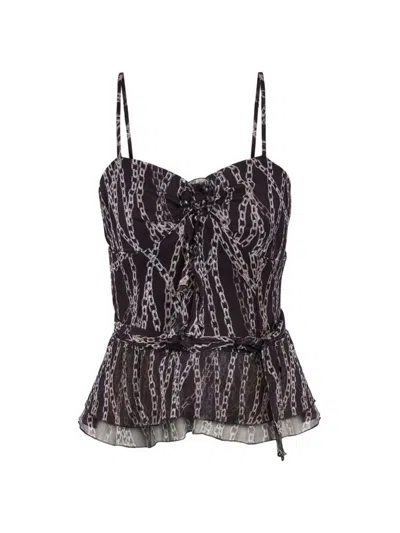 Secret Mission Women's Bleeker Mavis Print Silk Top In Black