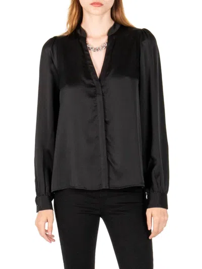 Secret Mission Women's Bleeker Vivi Silk Shirt In Black