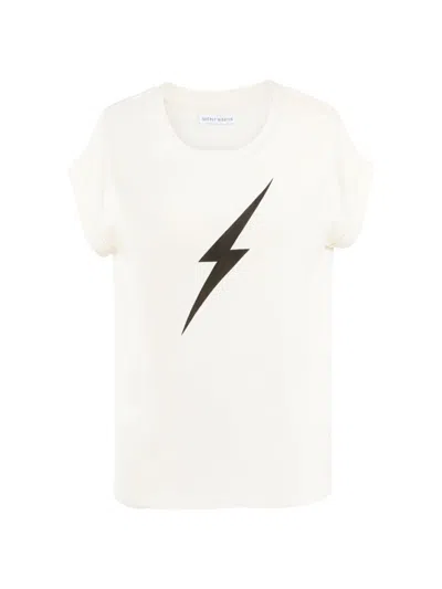 Secret Mission Women's Bowery Lightening T-shirt In Off White