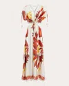 Secret Mission Donna Silk Cutout Maxi Dress In Brown