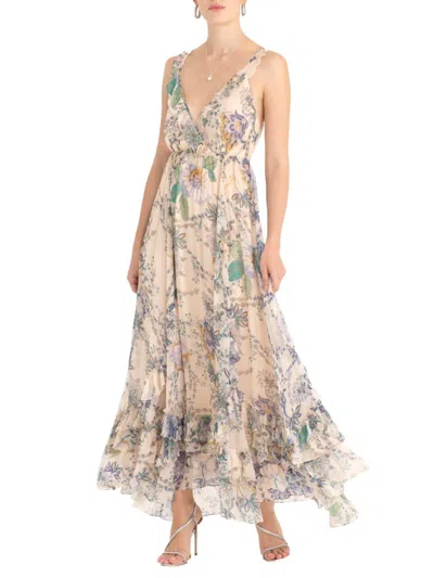 Secret Mission Celia Floral Maxi Dress In Blue Floral