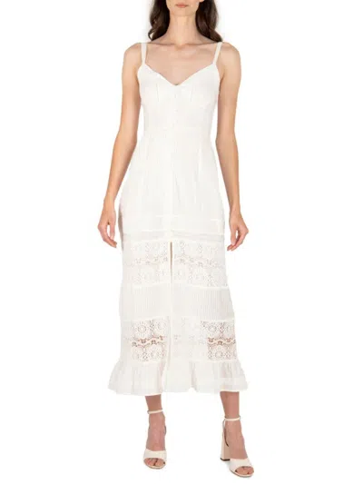 Secret Mission Women's Marina Lace Maxi Dress In White