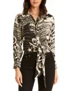 Secret Mission Mitski Button-front Printed Silk Blouse In Psychedellic