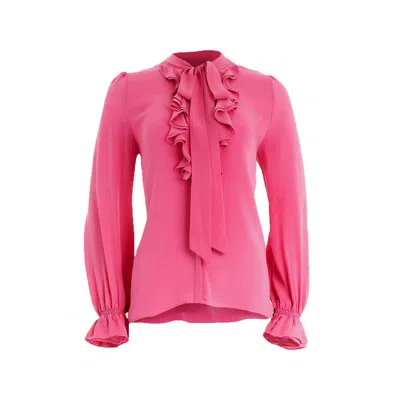 Secret Mission Women's Pink / Purple Sara Blouse - Recycled Poly In Pink/purple