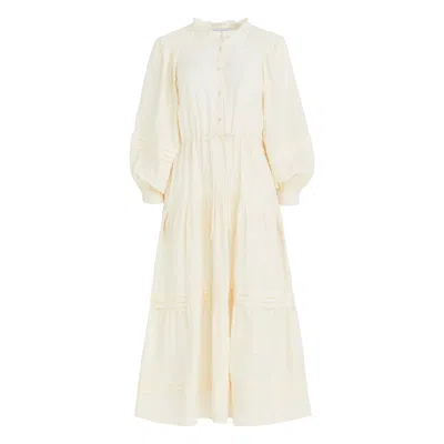 Secret Mission Women's White / Neutrals Cecile Dress - Organic Cotton