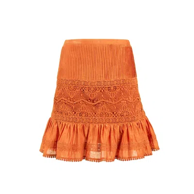 Secret Mission Women's Yellow / Orange La Perla Skirt - Organic Cotton In Yellow/orange