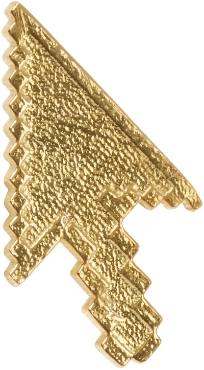 Secret Of Manna Gold Pixelated Cursor Single Earring