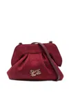 Secret Pon-pon Shoulder Bag With Applied Logo In Red