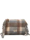 Secret Pon-pon Secret Pon Pon Fringed Checkered Clutch In Multi