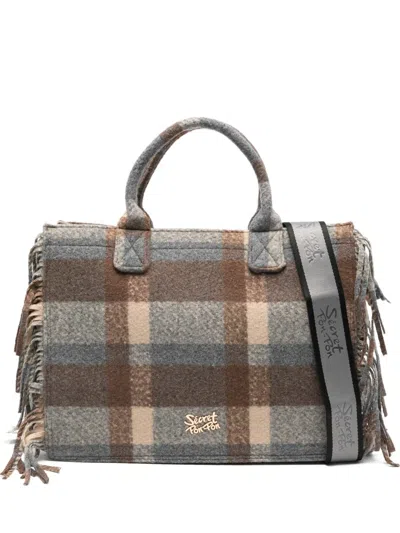 Secret Pon-pon Large Isabella Tote Bag In Brown
