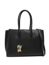Secret Pon-pon Leather Shoulder Bag In Black