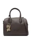 Secret Pon-pon Logo-charm Tote Bag In Brown
