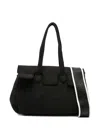 Secret Pon-pon Logo-embossed Tote Bag In Black