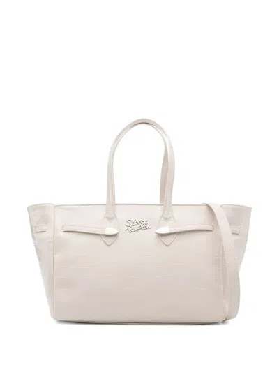 Secret Pon-pon Logo-plaque Shoulder Bag In White