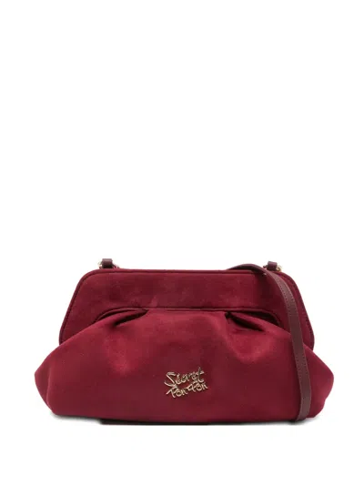 Secret Pon-pon Medium Margaret Clutch Bag In Red