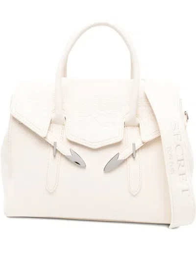 Secret Pon-pon Medium Yalis Rodeo Tote Bag In White