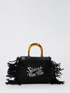 Secret Pon-pon Secret Pom Pom Fringe Bag In Black