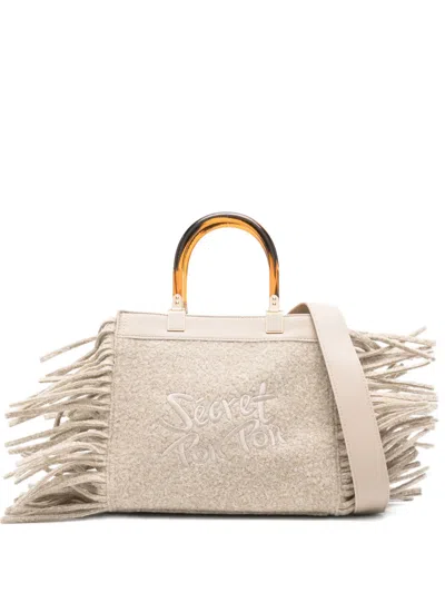 SECRET PON-PON SMALL JACQUELINE TOTE BAG