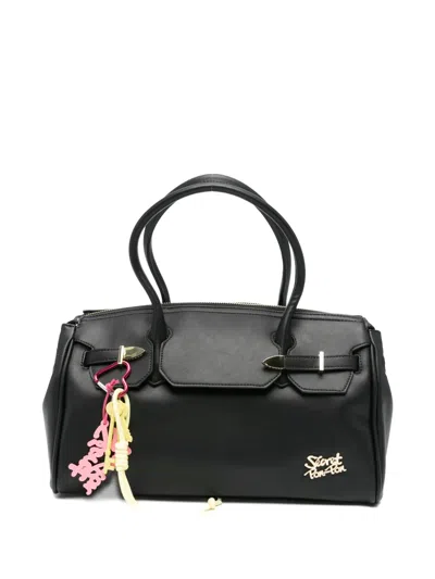 Secret Pon-pon Alexandra Charm-detail Shoulder Bag In Black
