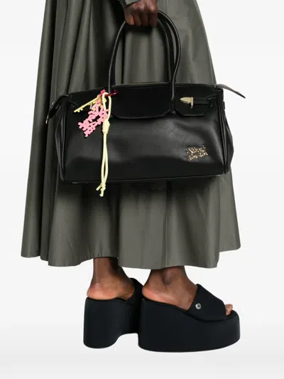Secret Pon-pon Alexandra-m Logo-plaque Tote Bag In Black
