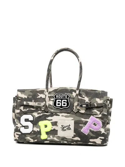 Secret Pon-pon Grace Camouflage-print Shoulder Bag In Multi