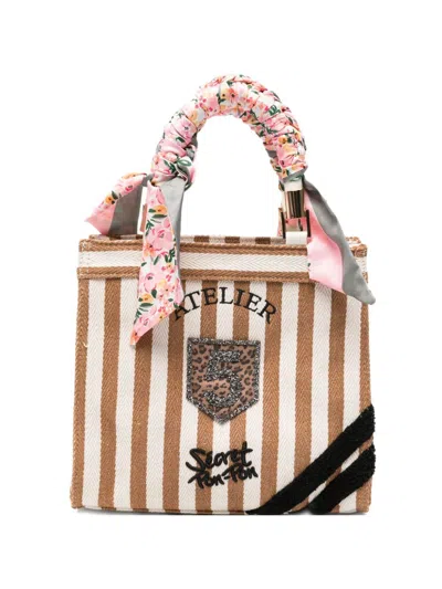 Secret Pon-pon Medium Tote Bag In Brown