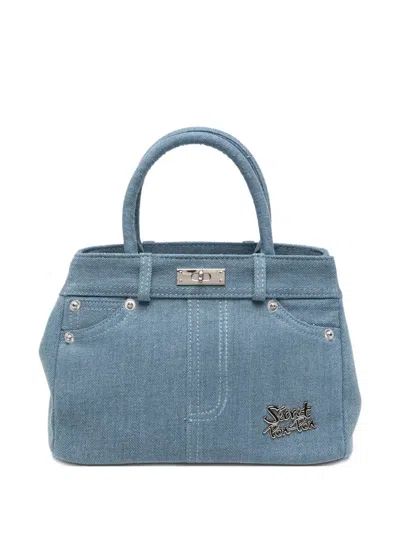 Secret Pon-pon Poche Tote Bag In Blue