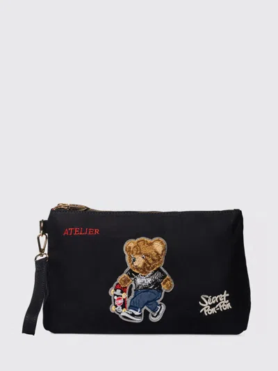 Secret Pon-pon Shoulder Bag Woman Color Black