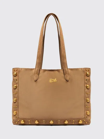 Secret Pon-pon Shoulder Bag Woman Color Leather In Brown
