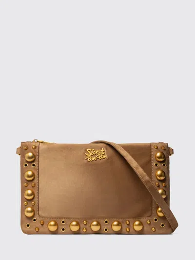 Secret Pon-pon Shoulder Bag Woman Color Leather In Brown