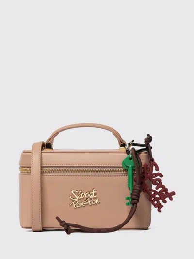 Secret Pon-pon Shoulder Bag Woman Color Leather In Brown